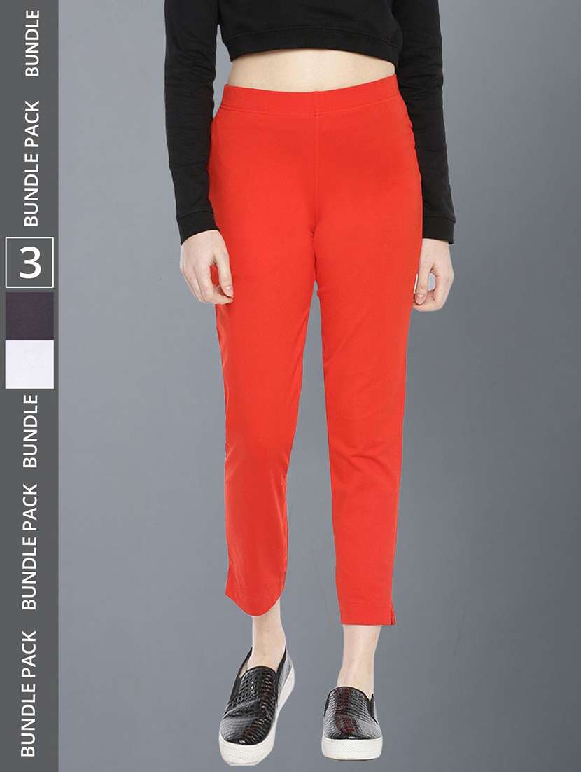 women pack of 3 solid ankle length jeggings