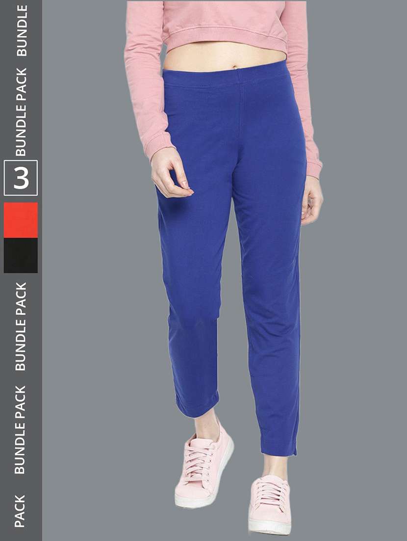 women pack of 3 solid ankle length jeggings