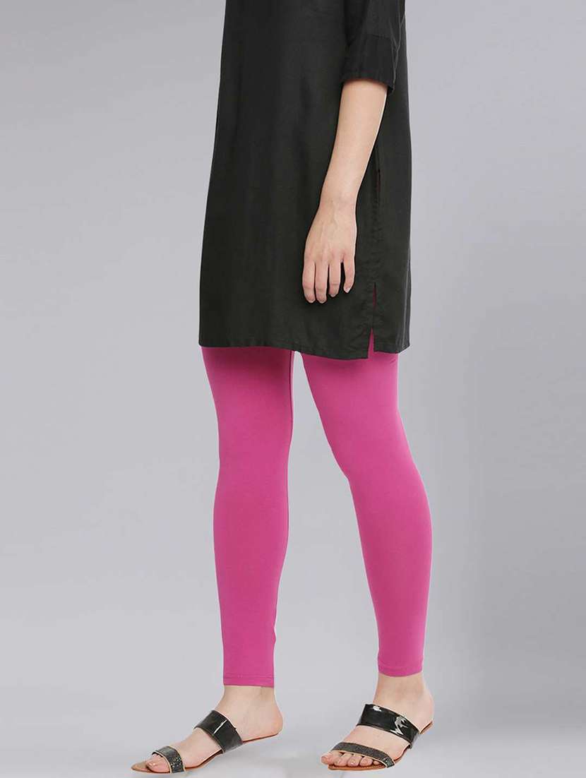 women solid ankle length legging - 21595090 -  Standard Image - 1