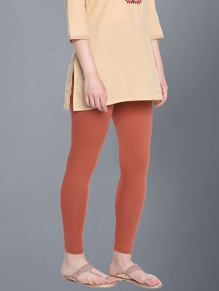 women solid ankle length legging - 21595091 -  Standard Image - 1