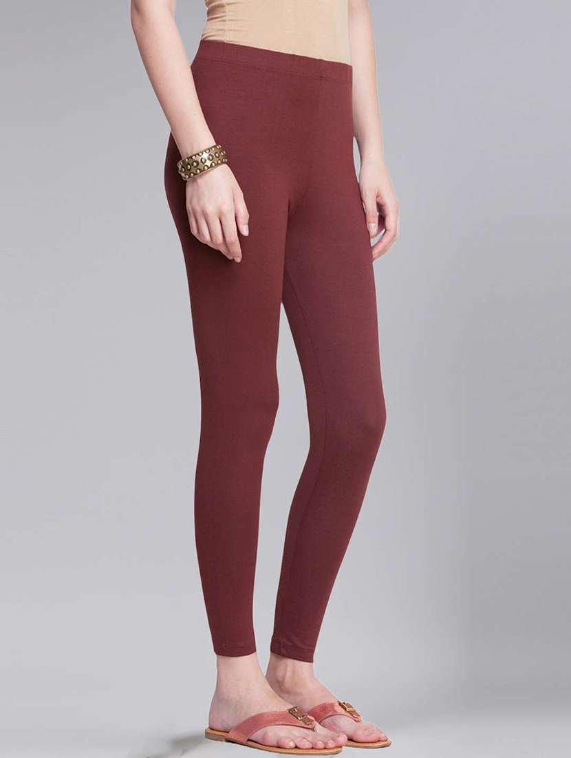women solid ankle length legging - 21595103 -  Standard Image - 1