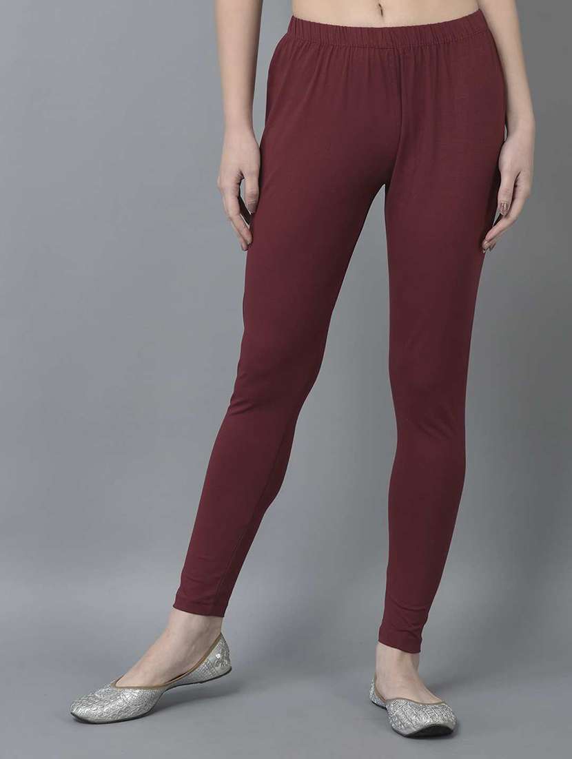 women solid ankle length legging - 21595106 -  Standard Image - 1