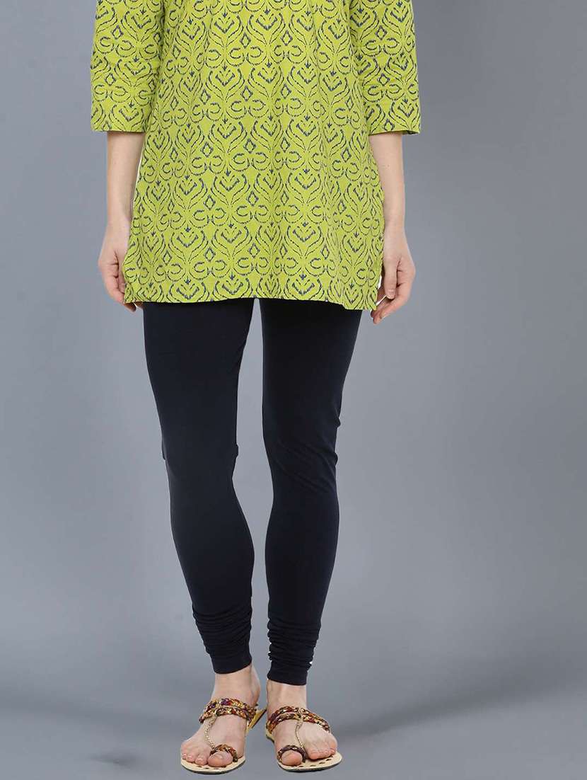 women solid ankle length legging