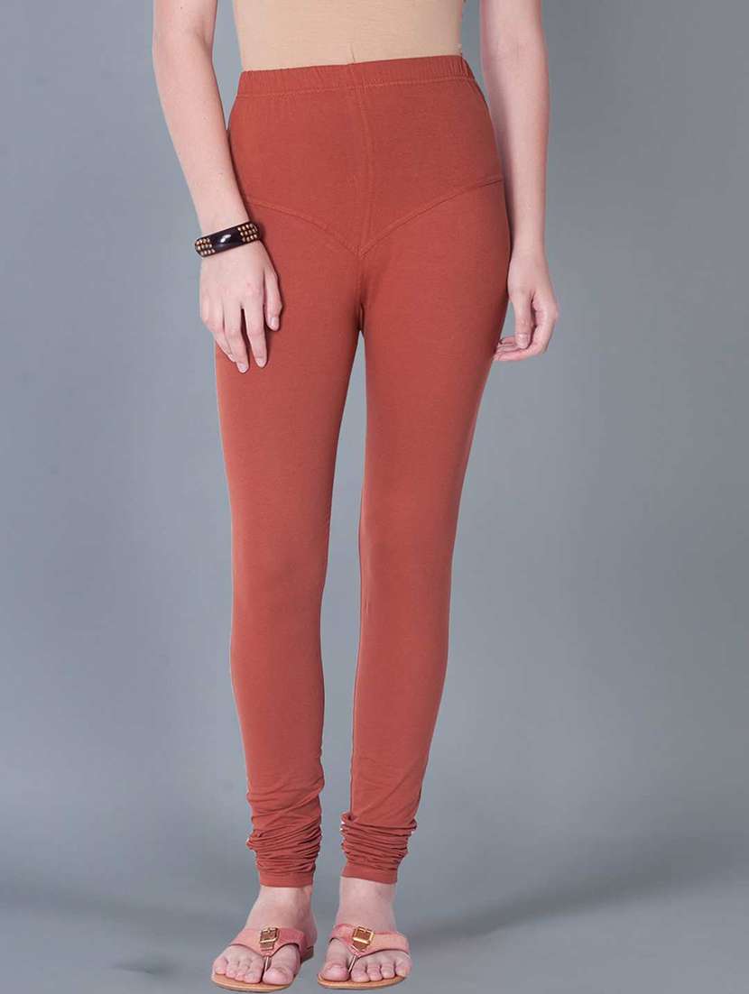 women solid full length leggings
