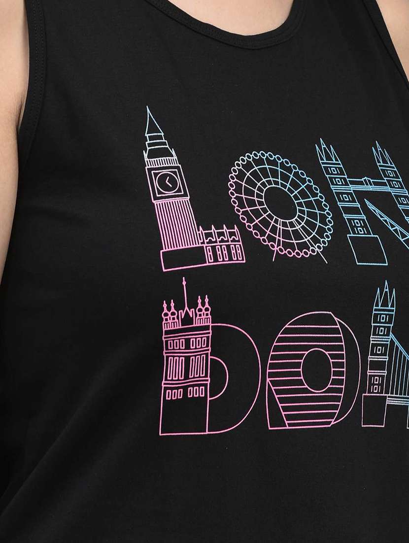 women printed sleeveless regular fit tank top - 21595503 -  Standard Image - 4