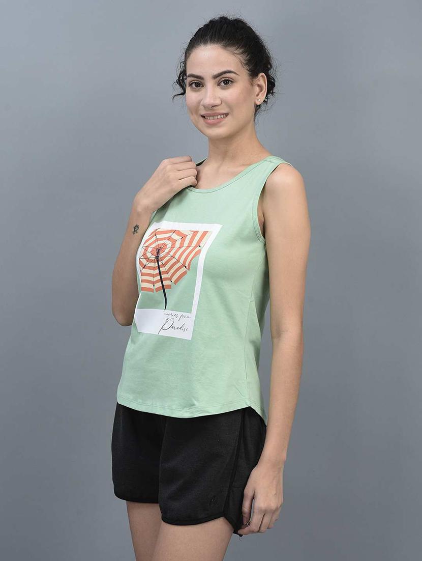 women printed sleeveless regular fit tank top - 21595507 -  Standard Image - 1