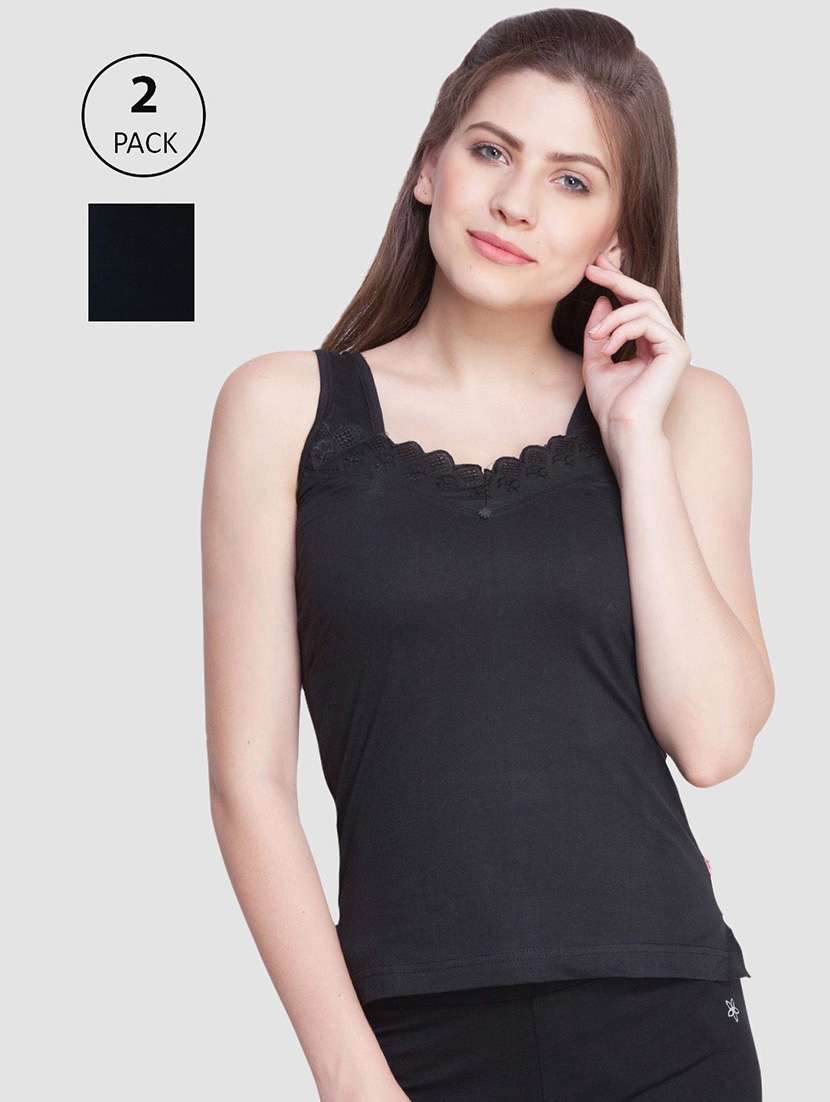 women plain cotton camisole combo