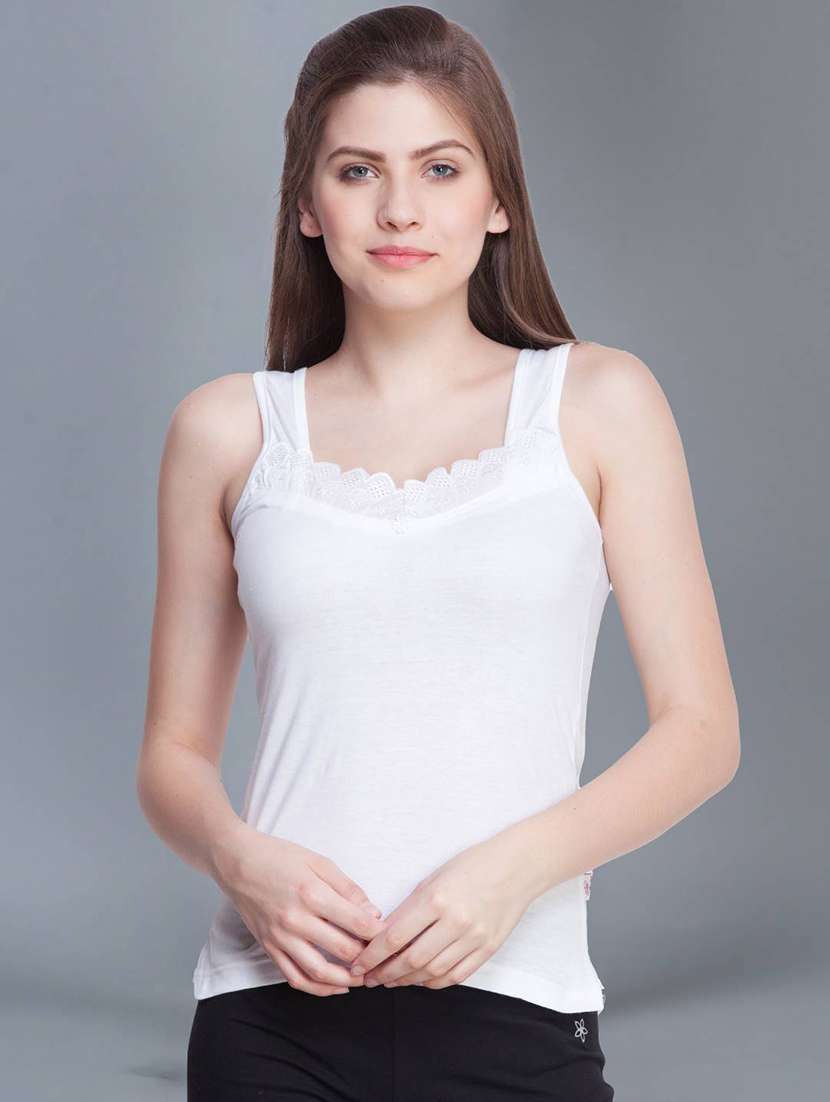 women pack of 2 solid cotton camisole - 21595724 -  Standard Image - 1