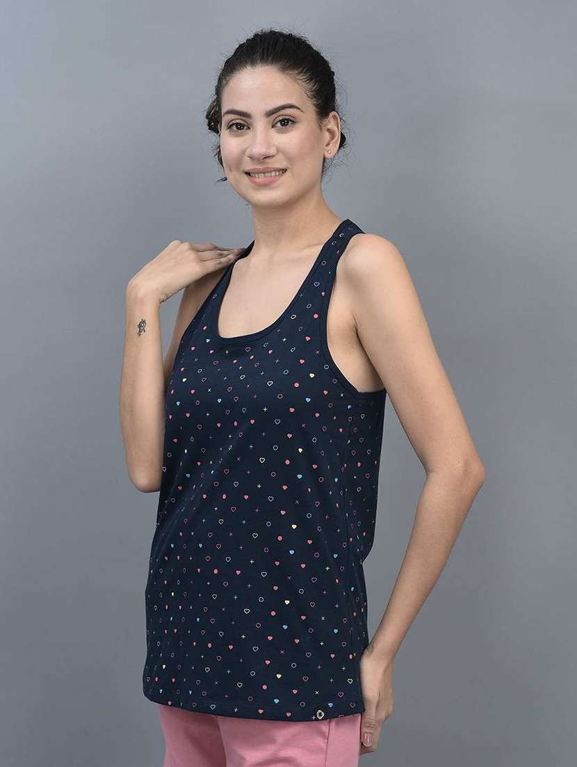 women navy blue quirky printed camisole - 21595756 -  Standard Image - 1