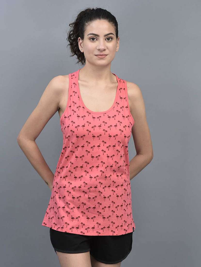 women pink quirky printed camisole