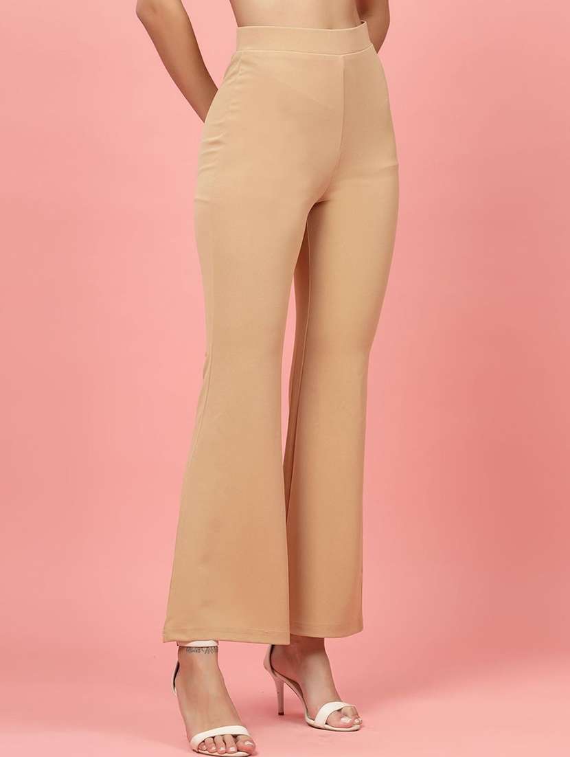 women mid-rise solid bootcut trouser - 21595917 -  Standard Image - 1