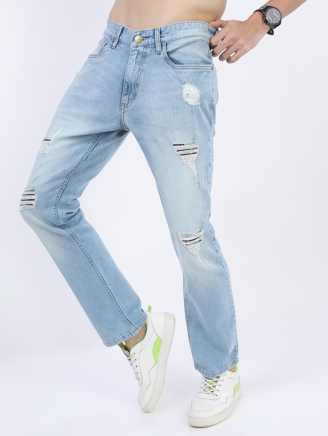 men low rise distress jeans - 21595972 - Standard Image - 1