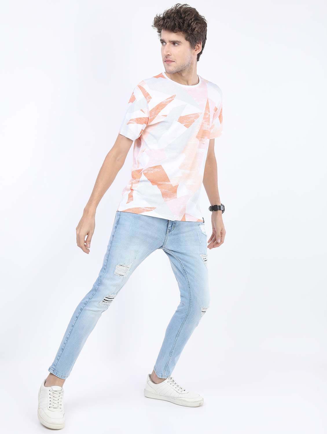 men mid rise distress jeans - 21595976 -  Standard Image - 4