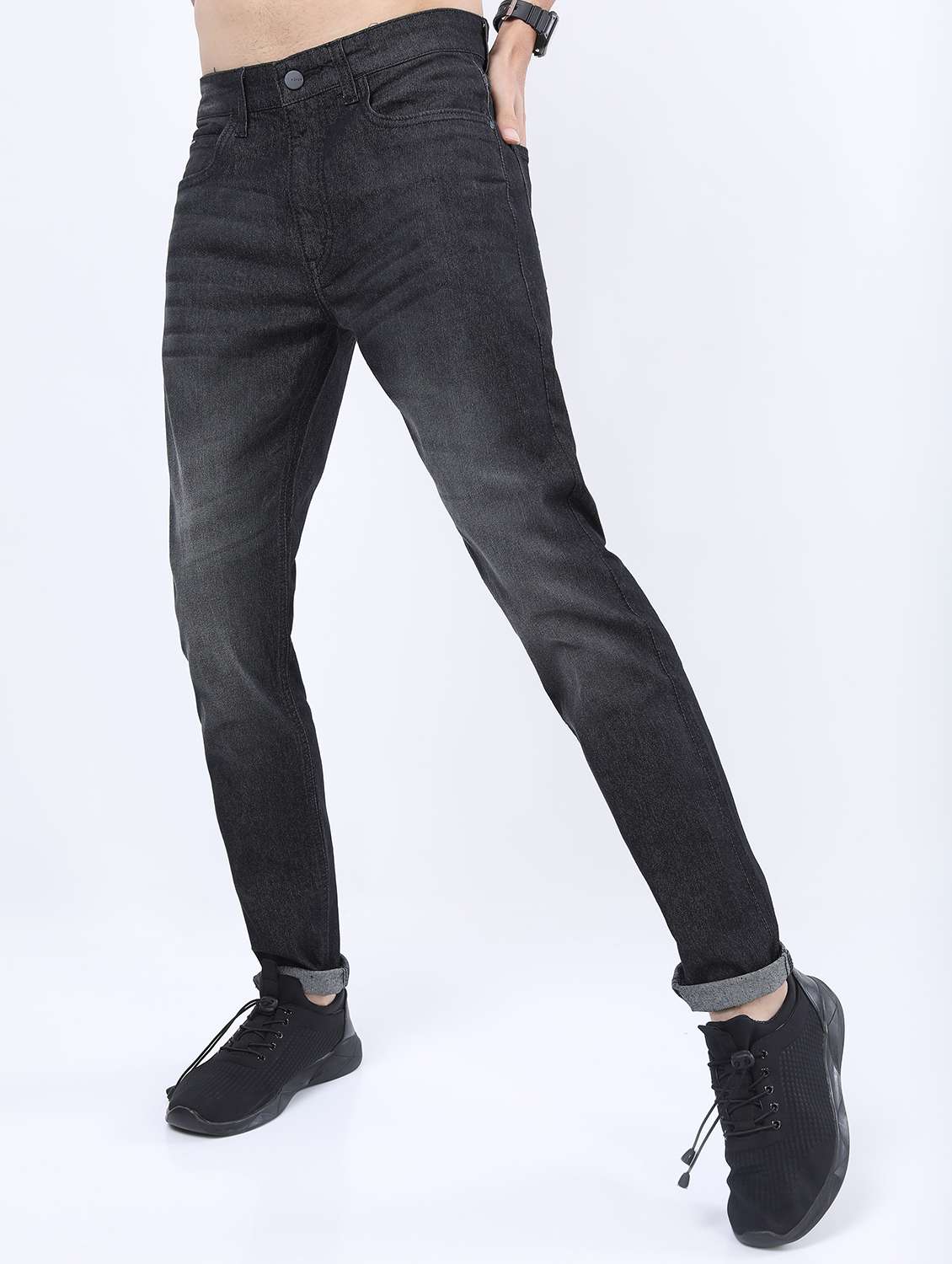 men mid rise plain jeans - 21595987 -  Standard Image - 1