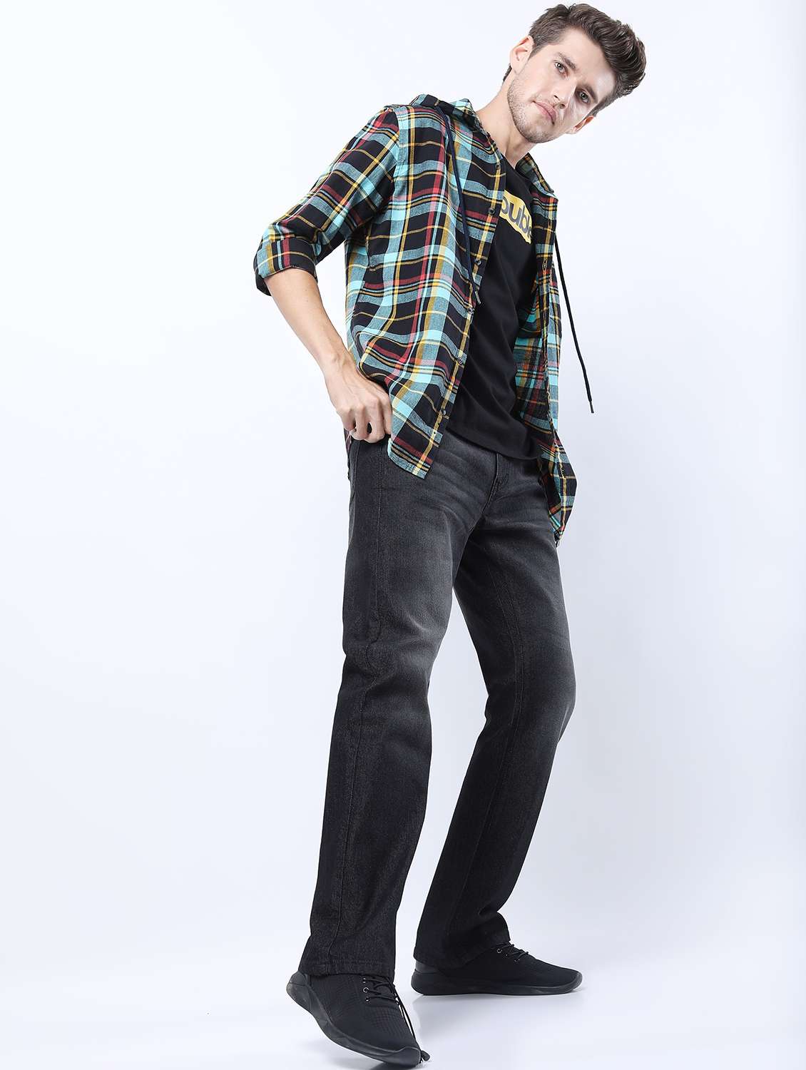 men mid rise plain jeans - 21595989 - Standard Image - 4