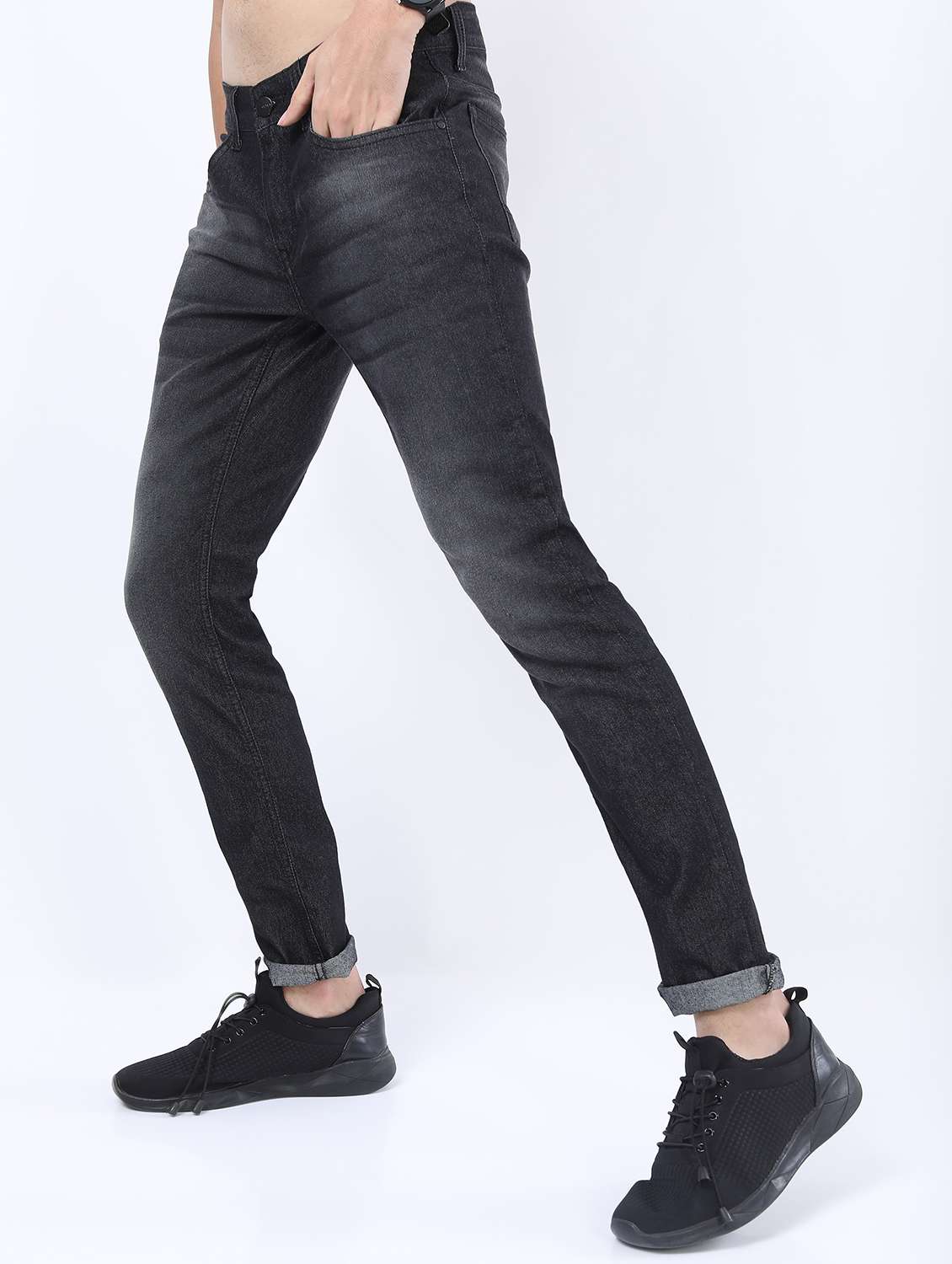 men mid rise plain jeans - 21595995 -  Standard Image - 1