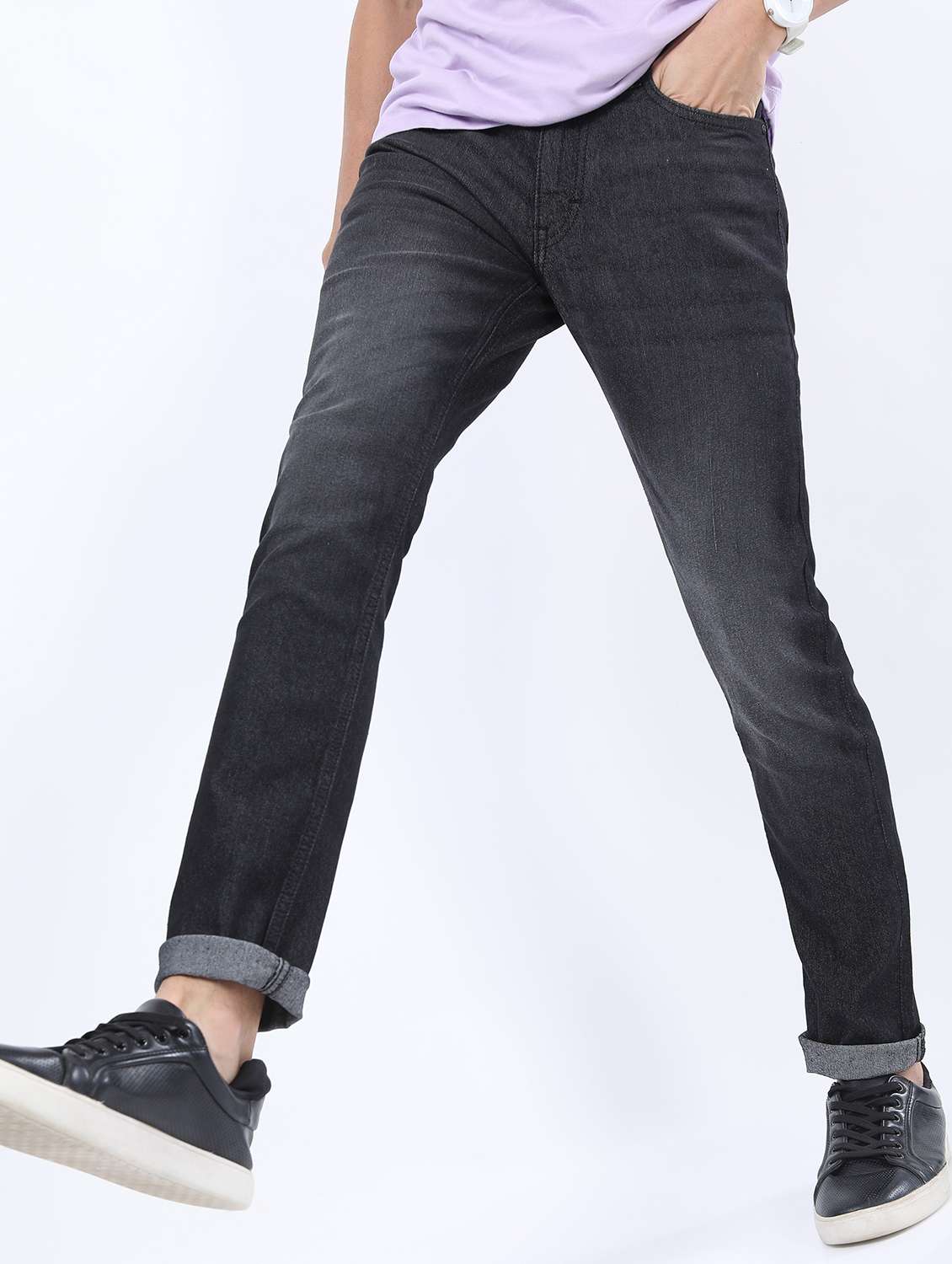 men mid rise plain jeans - 21595997 -  Standard Image - 1