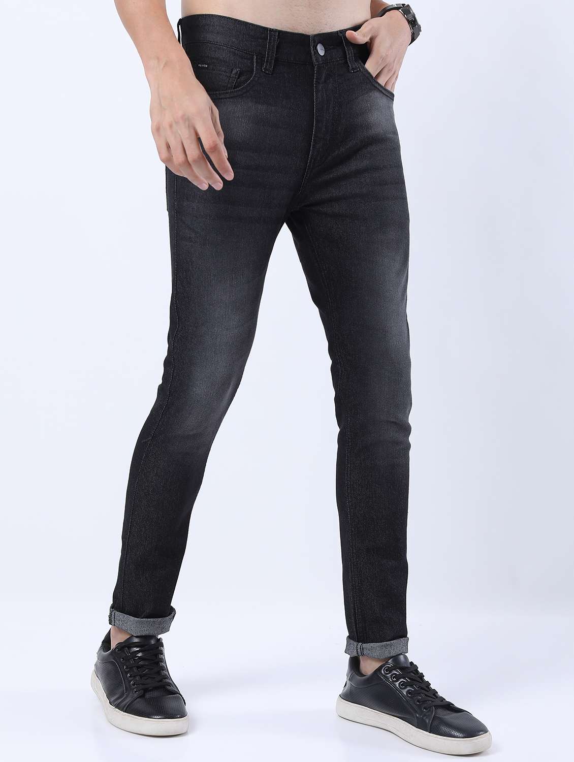 men mid rise plain jeans - 21596003 -  Standard Image - 1