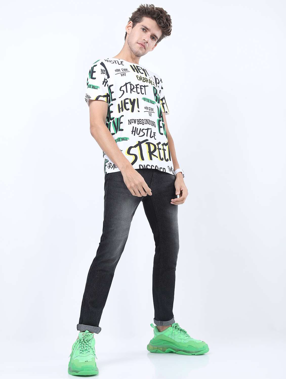 men mid rise plain jeans - 21596005 -  Standard Image - 4