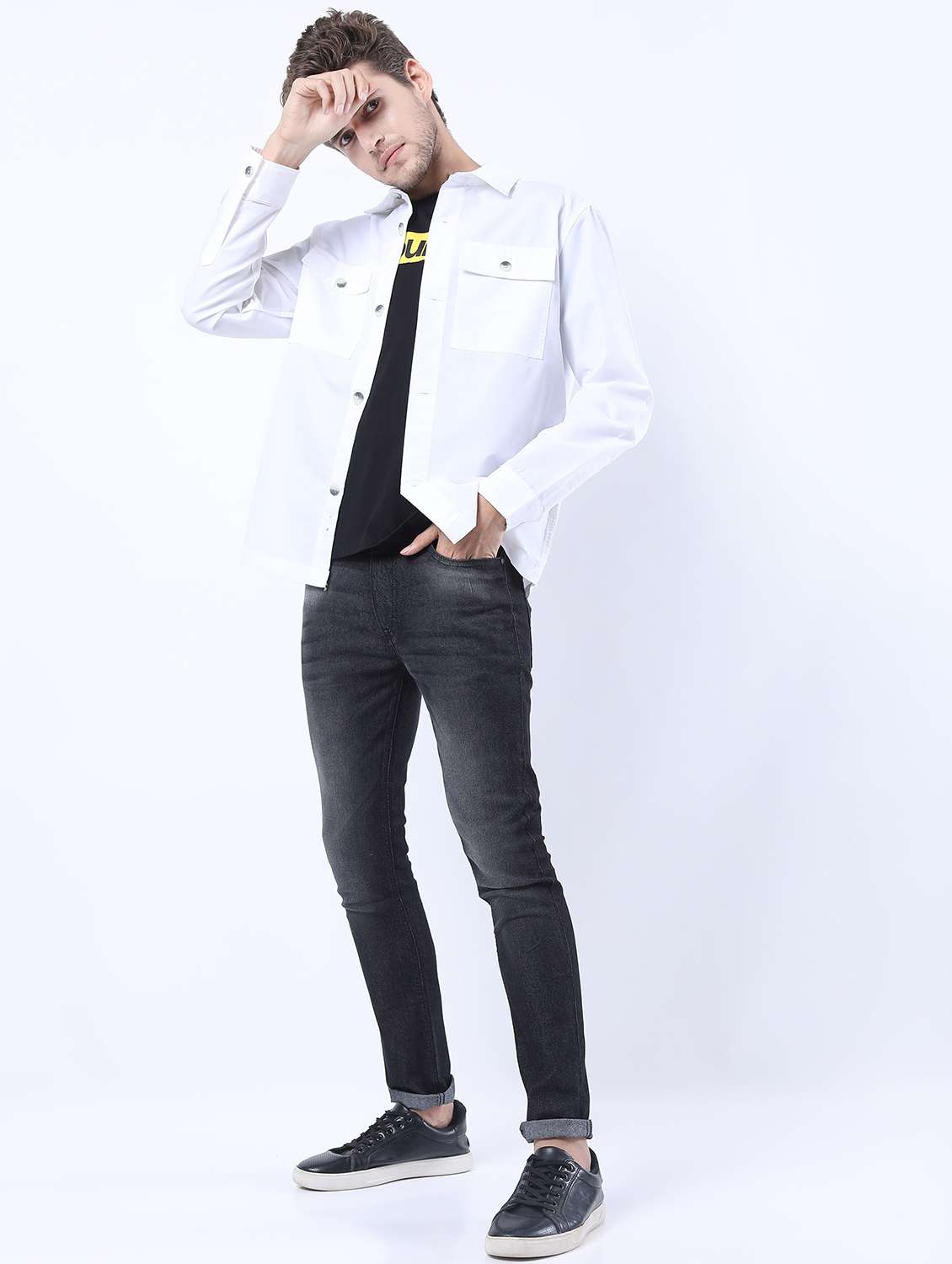 men mid rise plain jeans - 21596013 - Standard Image - 4