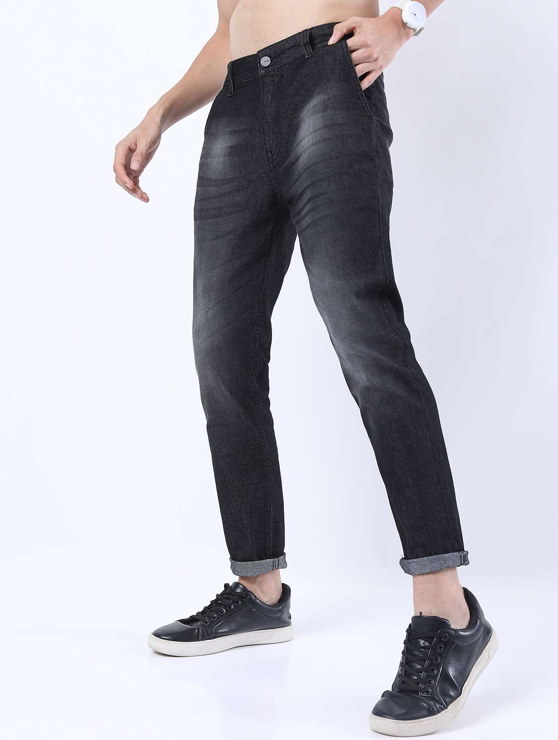 men mid rise plain jeans - 21596014 -  Standard Image - 1