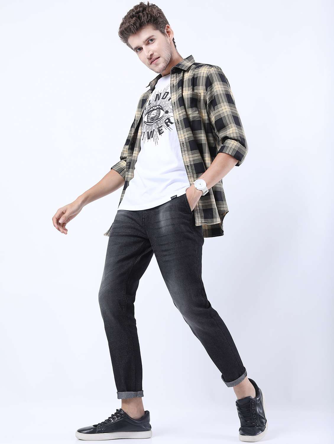 men mid rise plain jeans - 21596014 -  Standard Image - 4