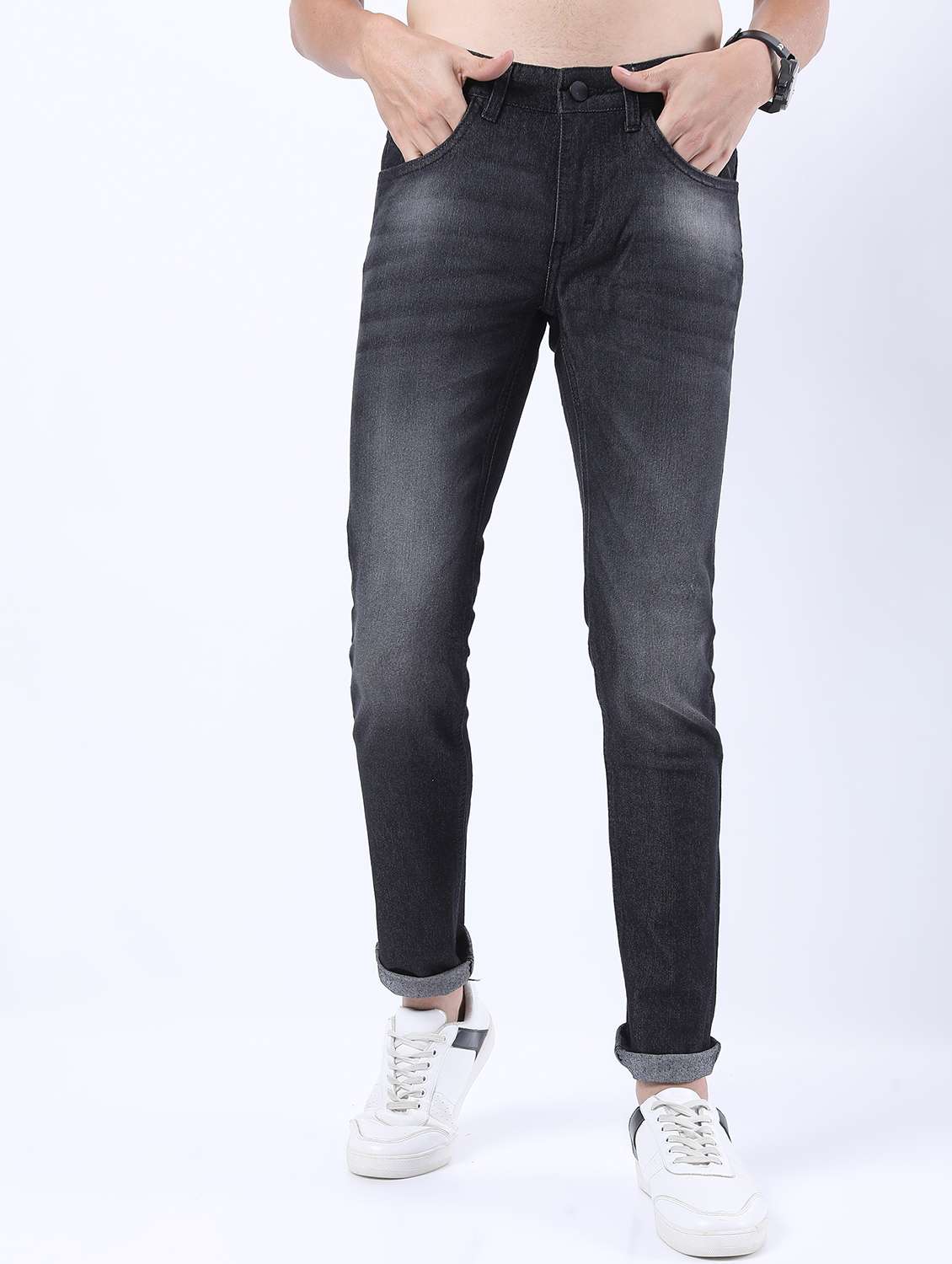 men mid rise plain jeans - 21596016 -  Zoom Image - 0