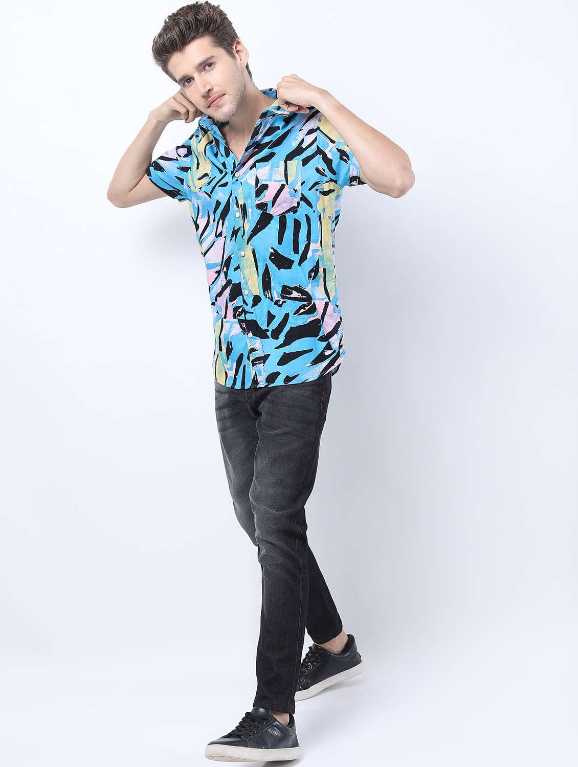 men mid rise plain jeans - 21596017 -  Standard Image - 4