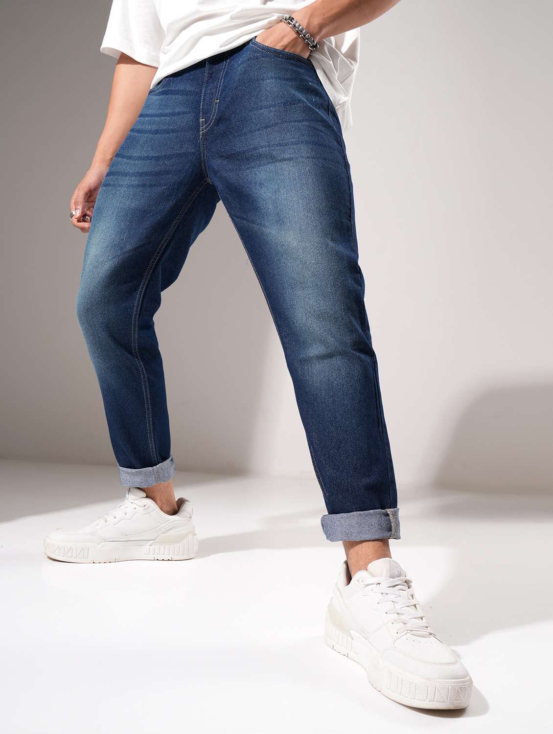 men mid rise plain jeans - 21596045 -  Standard Image - 1