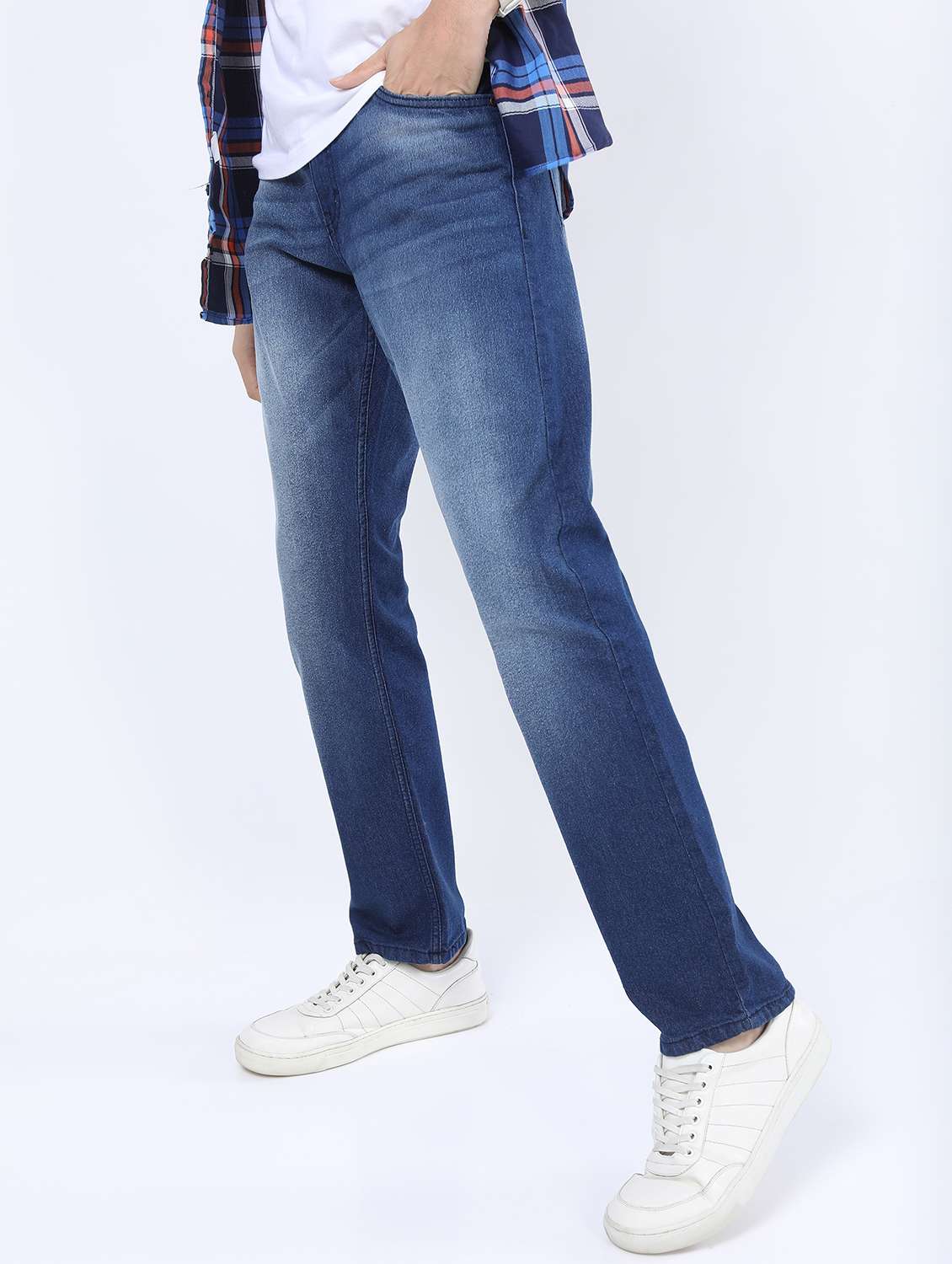men mid rise plain jeans - 21596056 -  Standard Image - 1