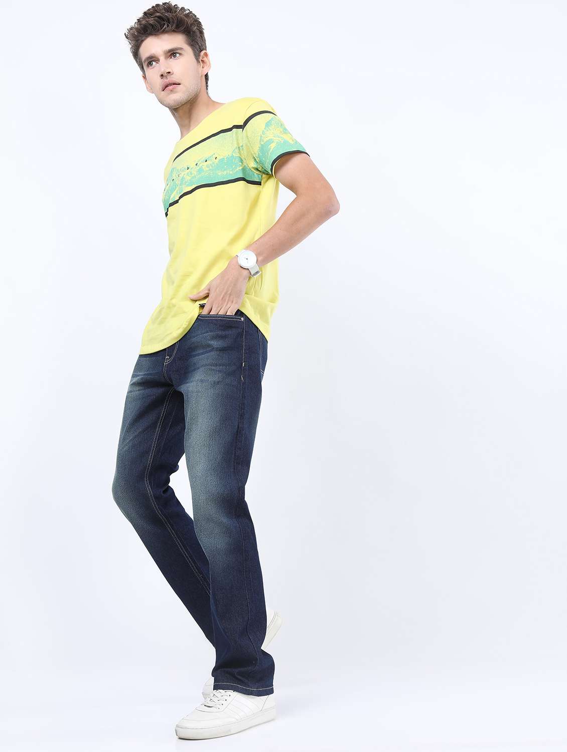 men mid rise plain jeans - 21596063 -  Standard Image - 4