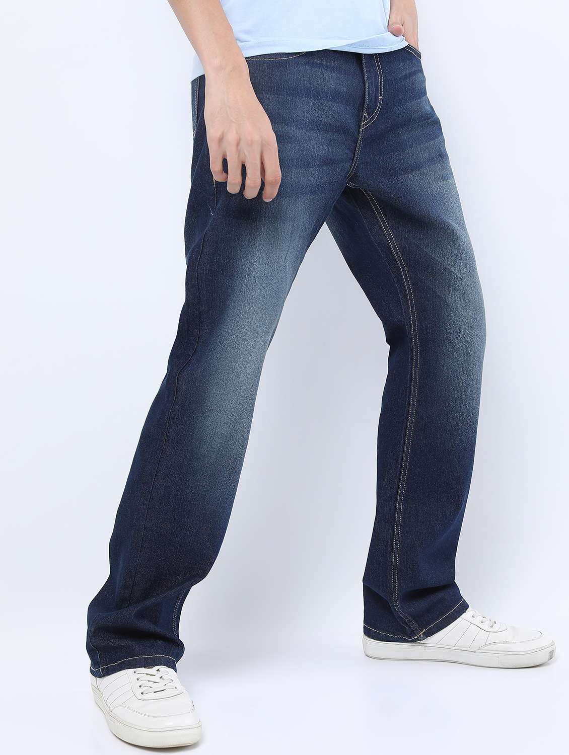 men mid rise plain jeans - 21596064 -  Standard Image - 1