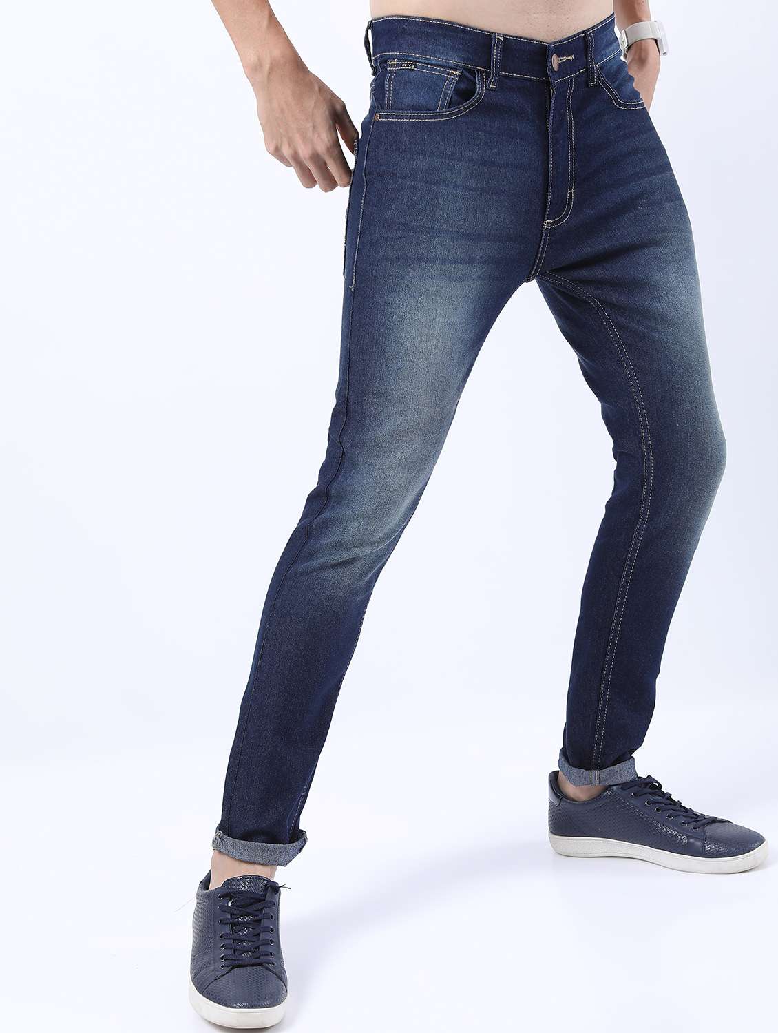 men mid rise plain jeans - 21596065 -  Standard Image - 1