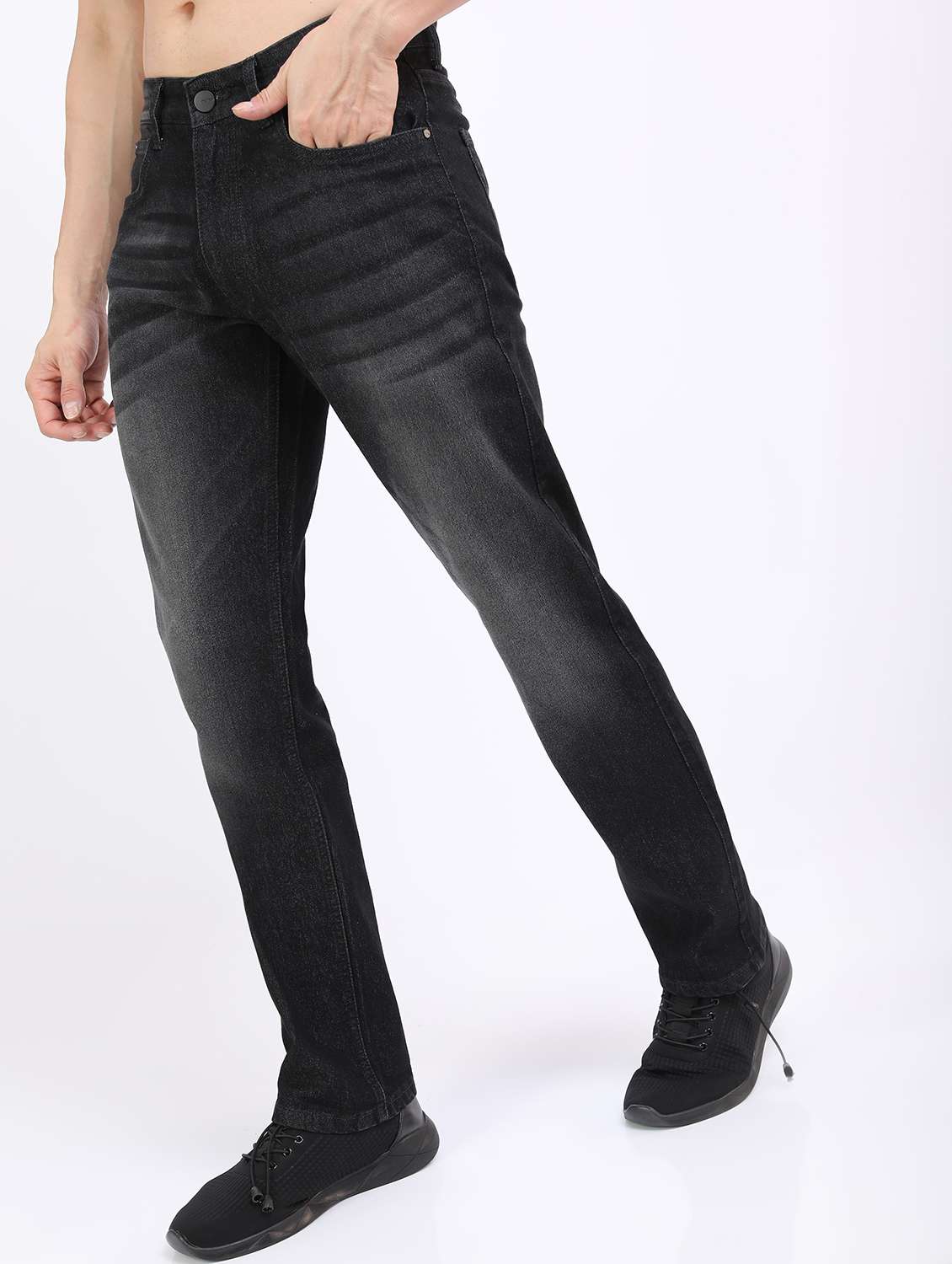 men mid rise plain jeans - 21596072 - Standard Image - 1