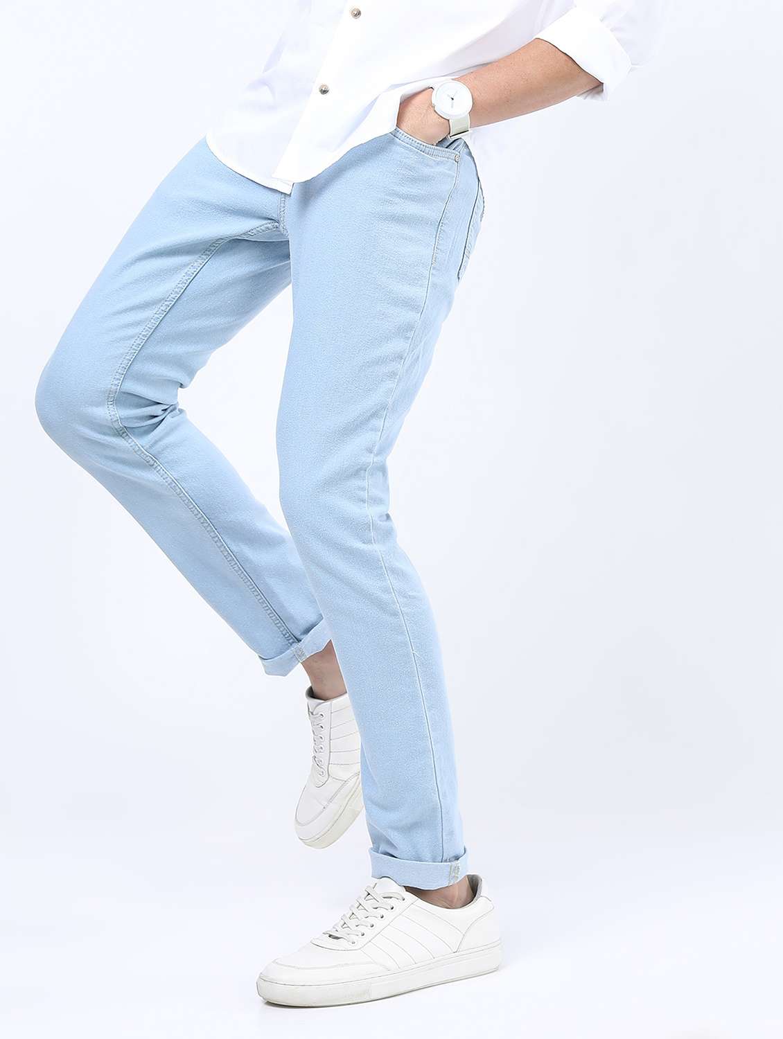 men mid rise plain jeans - 21596080 -  Standard Image - 1