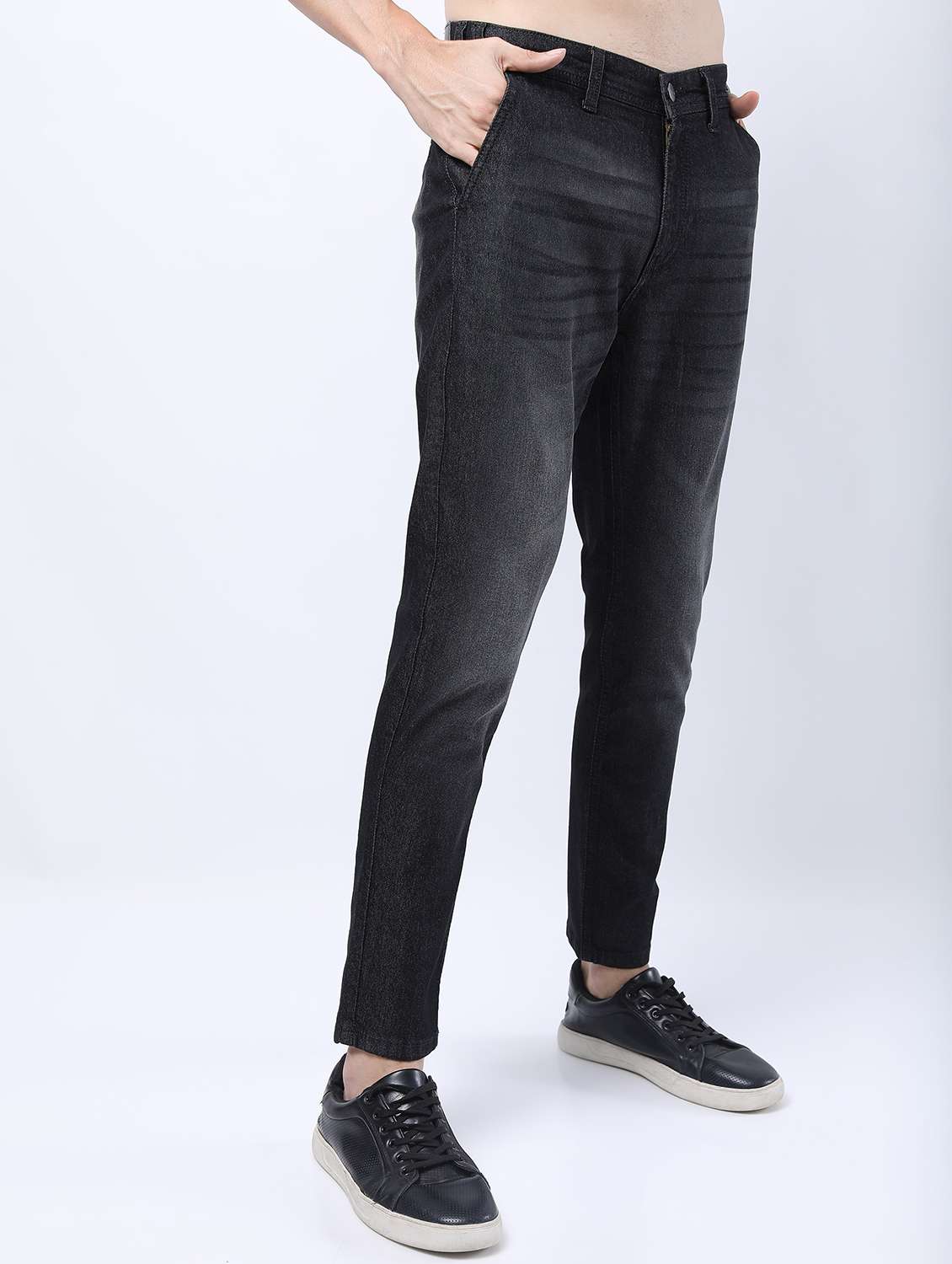 men mid rise plain jeans - 21596081 -  Standard Image - 1