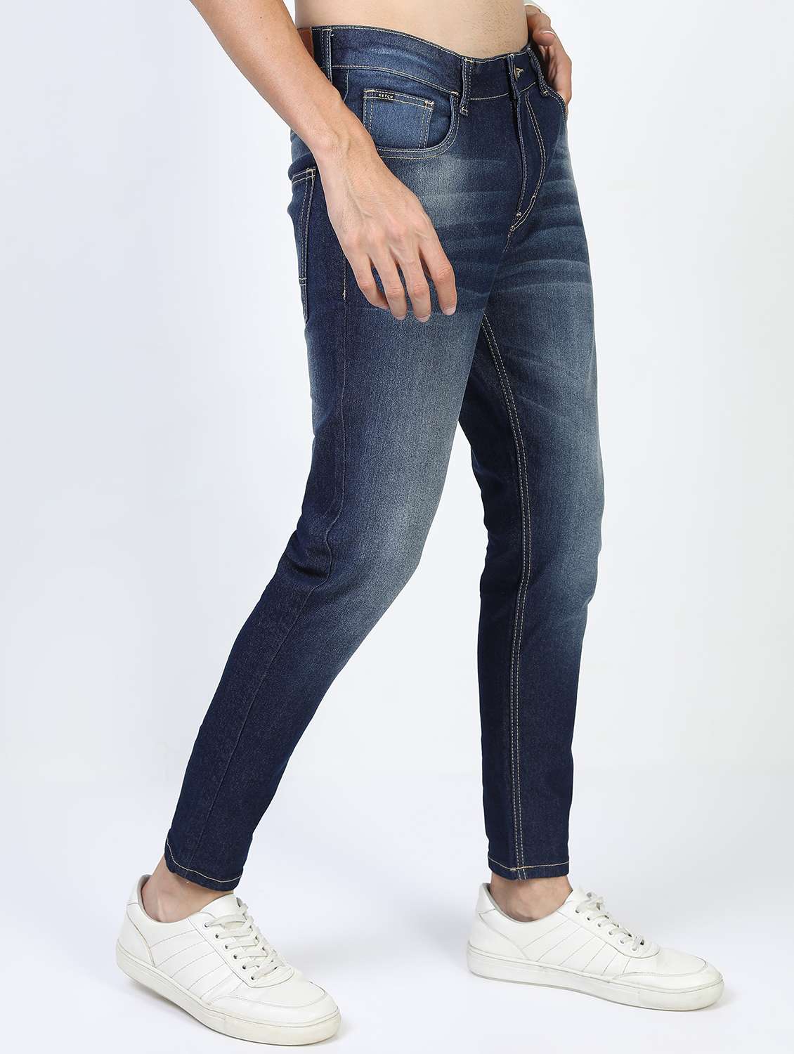 men mid rise plain jeans - 21596103 - Standard Image - 1