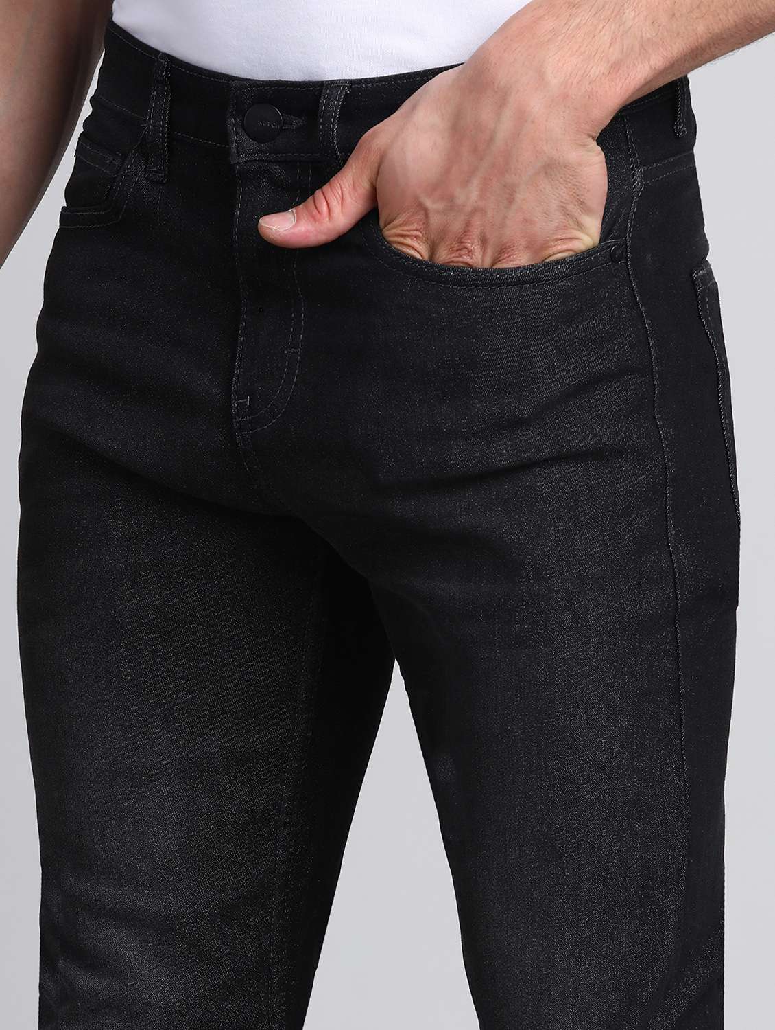 men mid rise plain jeans - 21596104 -  Standard Image - 4