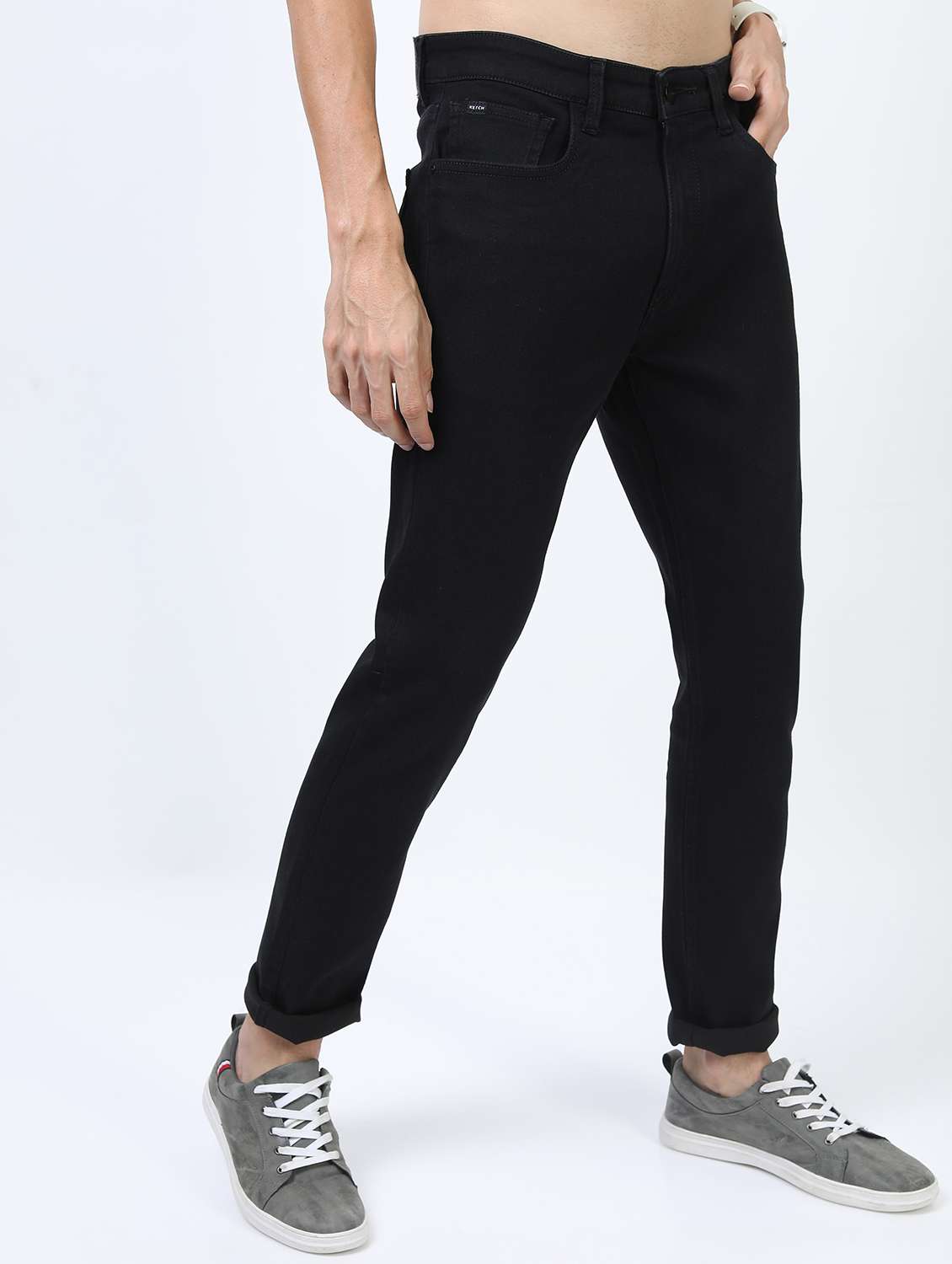 men mid rise plain jeans - 21596110 -  Standard Image - 1