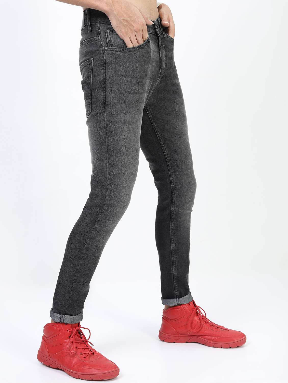 men mid rise plain jeans - 21596112 - Standard Image - 1