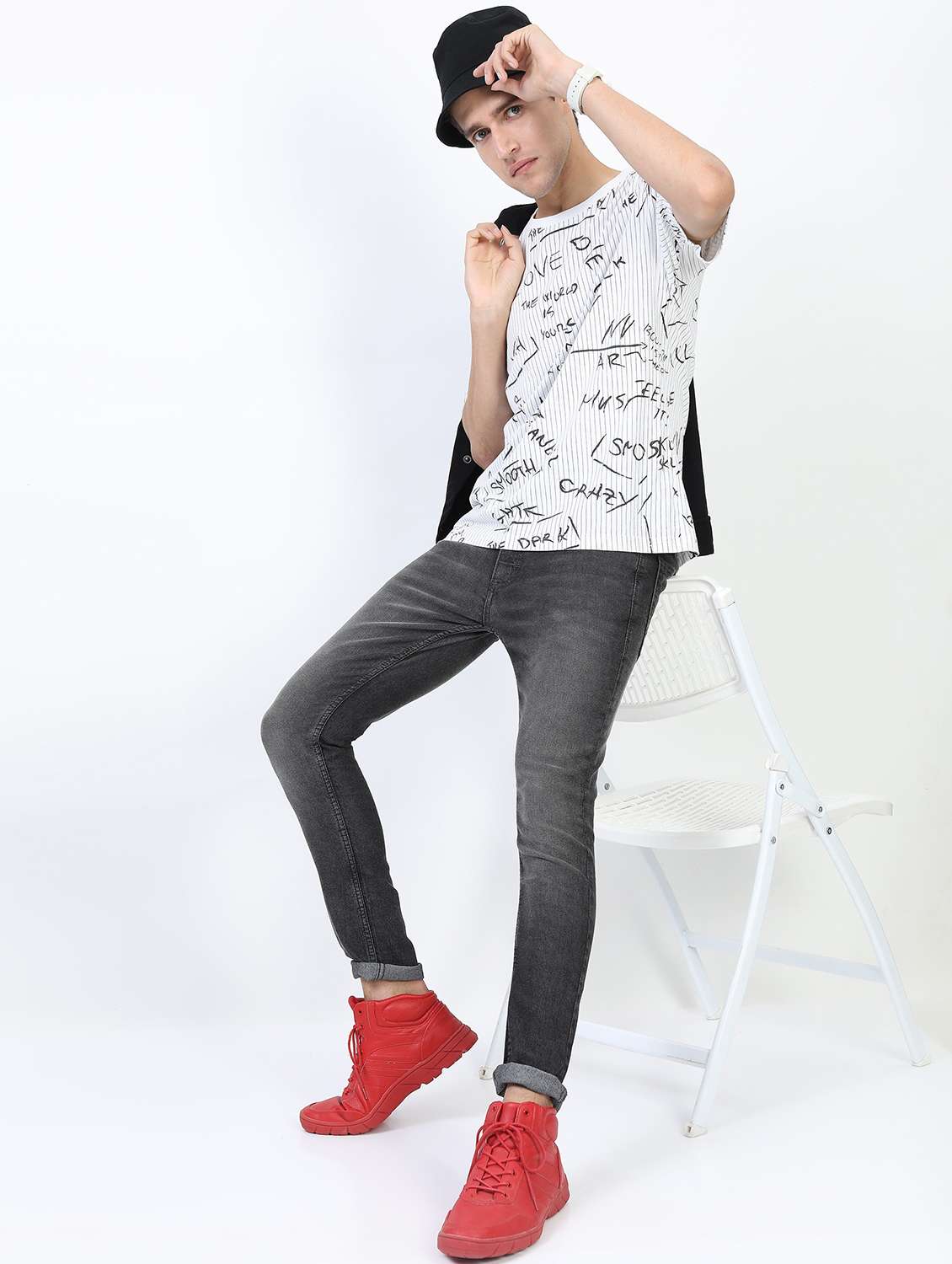 men mid rise plain jeans - 21596112 - Standard Image - 4