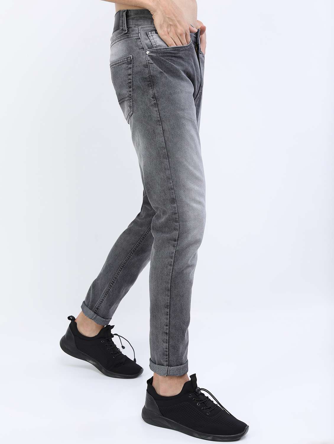 men mid rise plain jeans - 21596113 -  Standard Image - 1