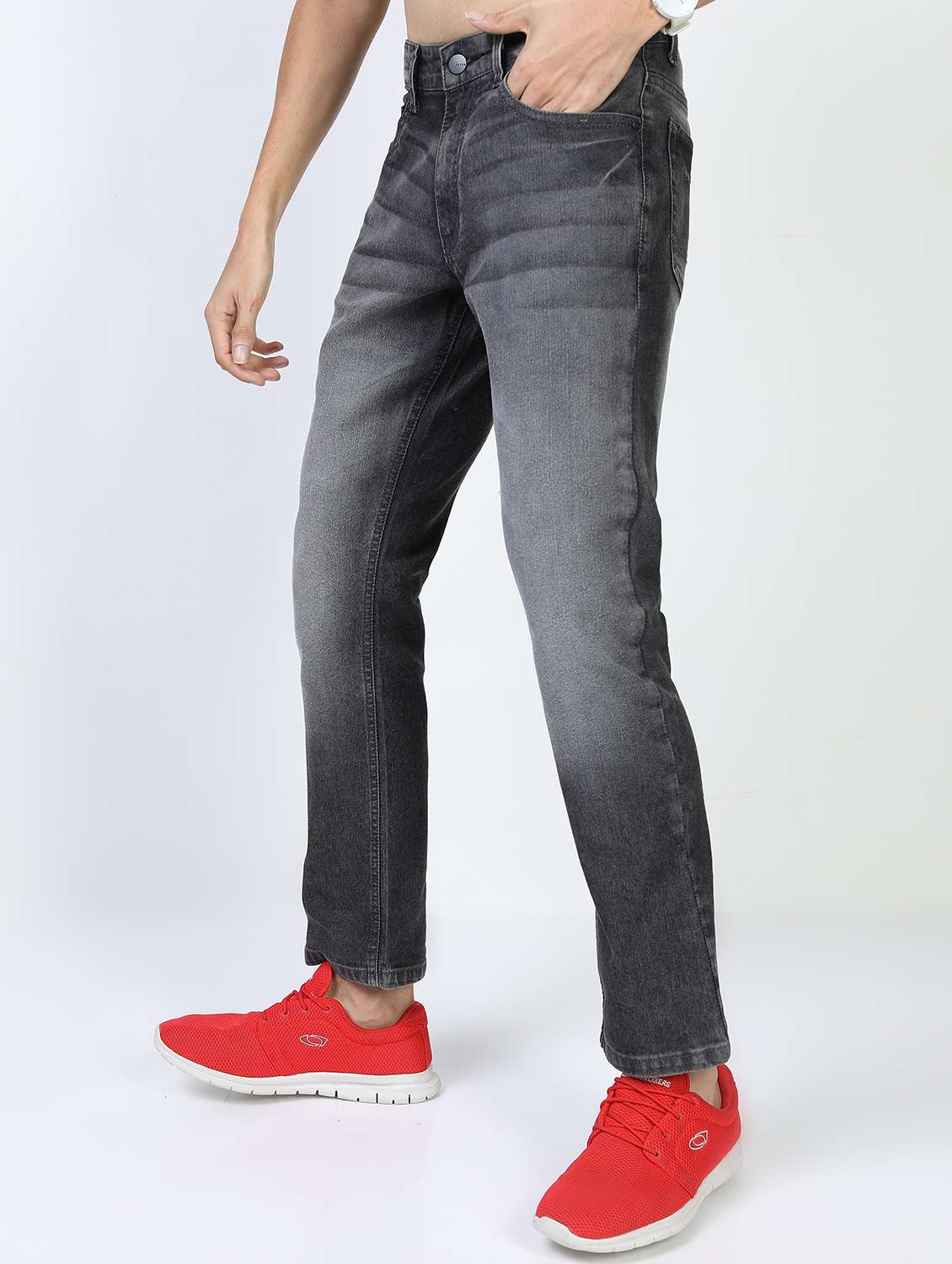 men mid rise plain jeans - 21596115 -  Standard Image - 1