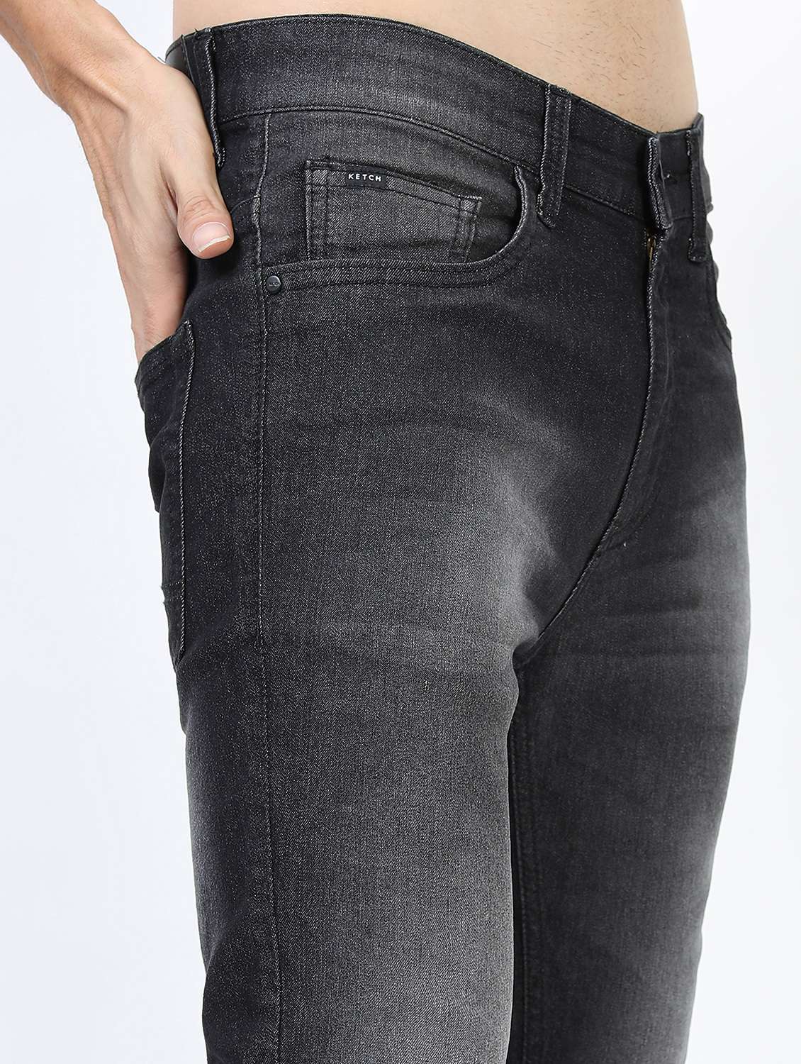 men mid rise plain jeans - 21596121 -  Standard Image - 4