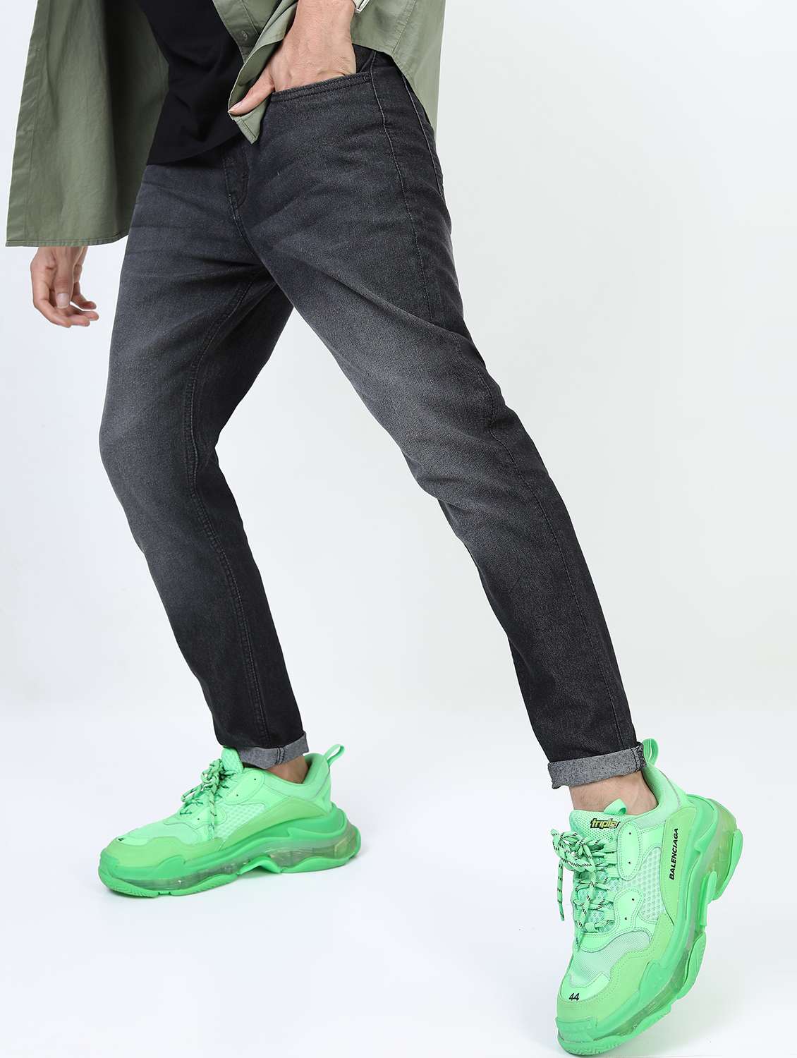 men mid rise plain jeans - 21596122 - Standard Image - 1
