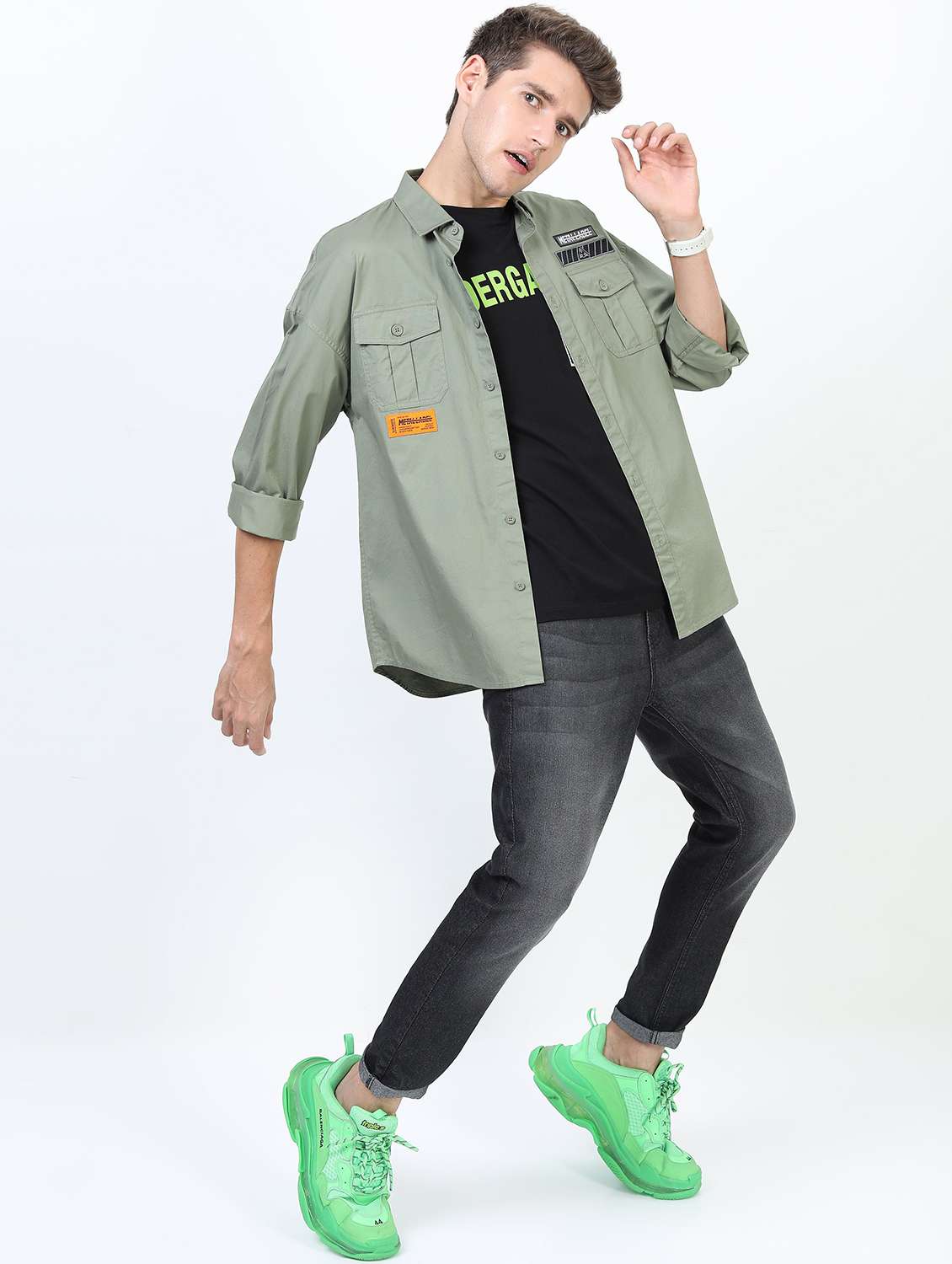 men mid rise plain jeans - 21596122 - Standard Image - 4