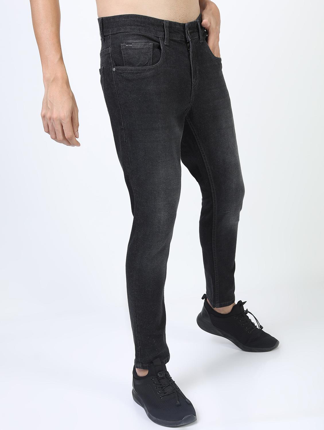 men mid rise plain slim fit jeans - 21596158 - Standard Image - 1