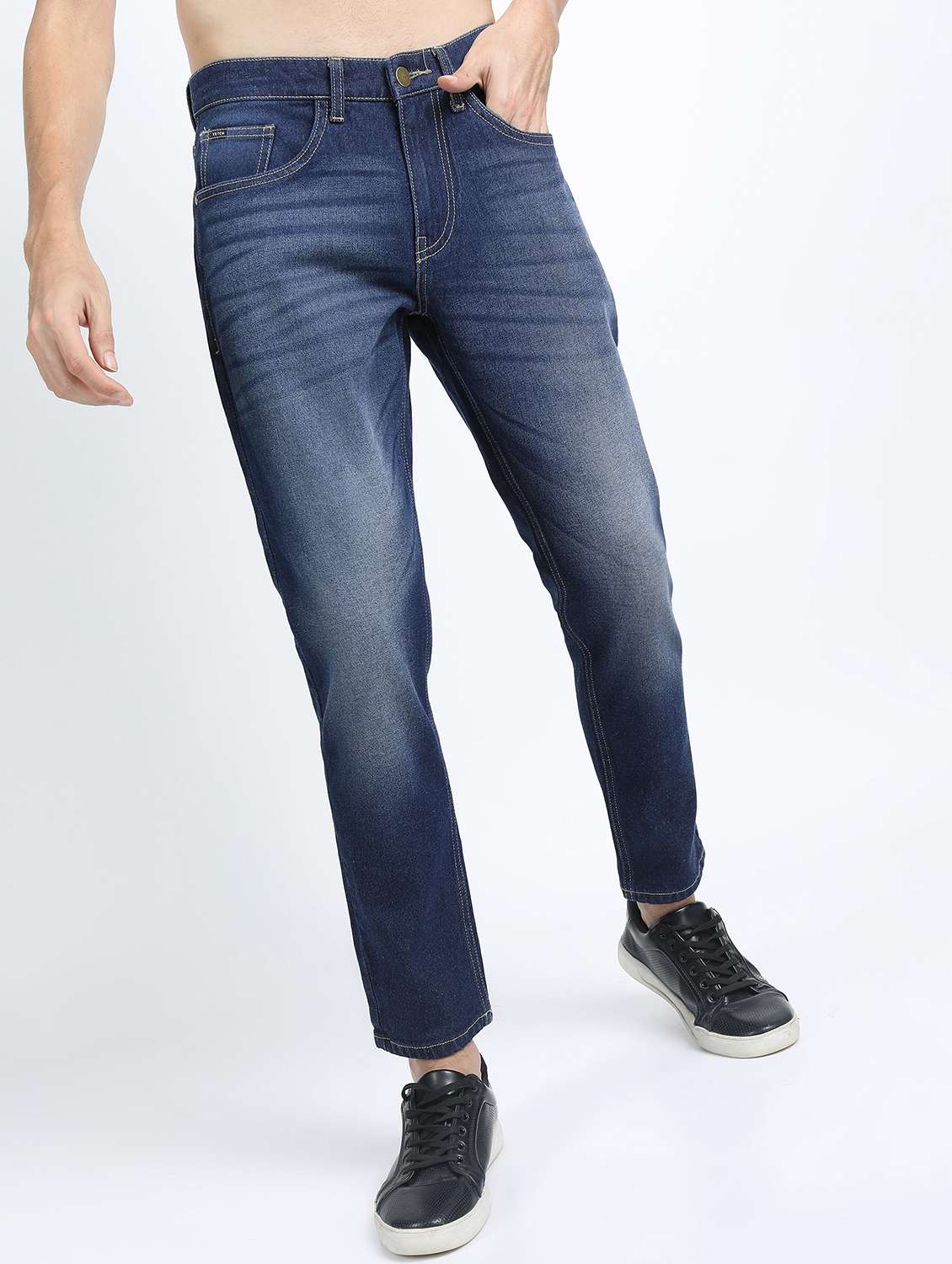 men plain slim fit mid rise jeans