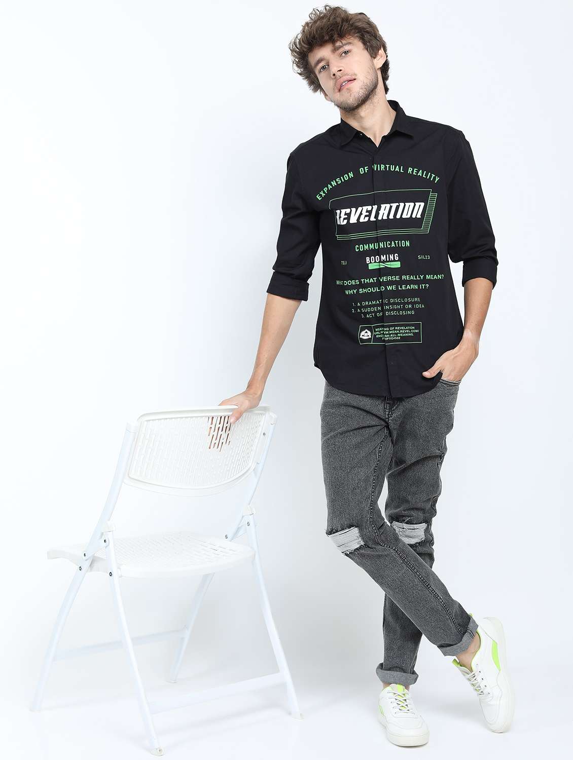 men slash knee mid rise slim fit jean - 21596175 -  Standard Image - 4