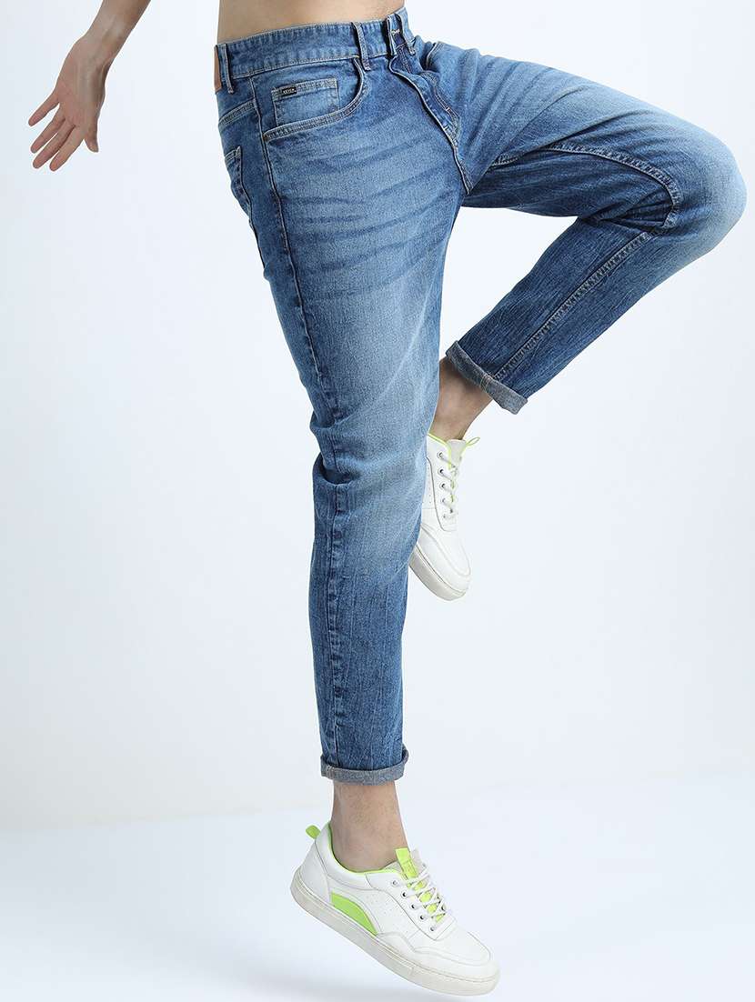 men solid mid rise slim fit jean - 21596184 -  Standard Image - 1